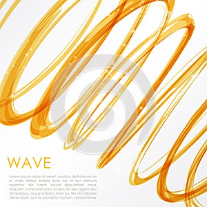 Glowing orange spiral on white background. Nature colors abstract light hi tech concept