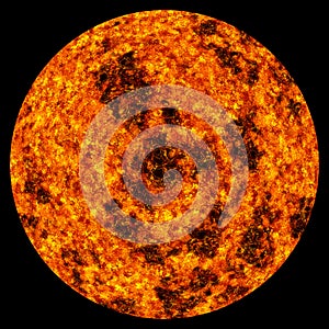 Glowing orange vulcanic planet photo