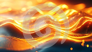 Glowing Orange Waves Abstract Background Texture
