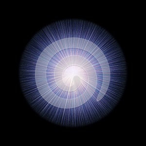 Glowing Orb With Rays Of Light On Black Background