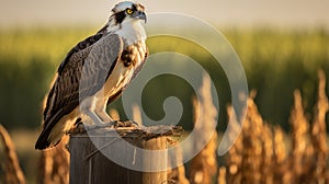 Glowing Osprey: Backlit Photography With Pop-culture Infused Precisionism Influence photo