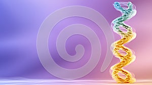 Glowing Particle DNA Helix Abstract 3D Rendering