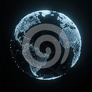 Glowing Particle Earth - Digital Visualization of Global Connectivity