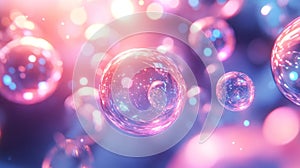 Glowing Pink And Purple Abstract Spheres