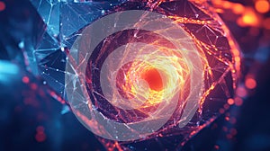 Digital network tunnel creating abstract data flow vortex