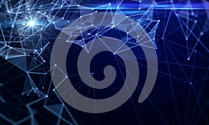 Glowing polygonal backdrop