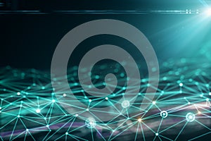 Glowing polygonal backdrop