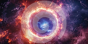 Glowing Portal in the Middle of a Dark Forest for Fantasy Portal Design and Mystical Realms Projects photo