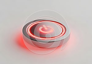 Glowing power button on