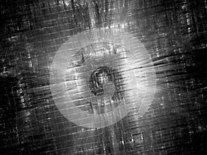 Glowing processor fractal black and white