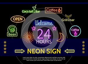 Glowing Promotional Neon Signs Template