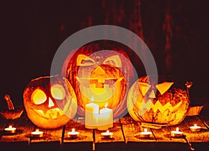 Glowing pumpkin symbolizing the head of old Jack