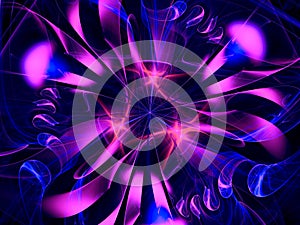 Glowing purple flower - abstract 3d illustration fractal