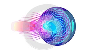 Glowing Purple Orb Abstract Technology, vector design Generative AI