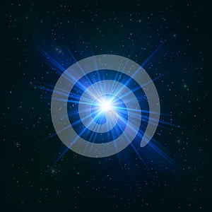 Glowing Realistic Blue star - Stylized Object.