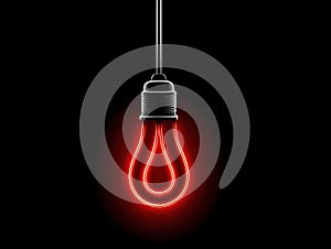 a glowing red Christmas bulb