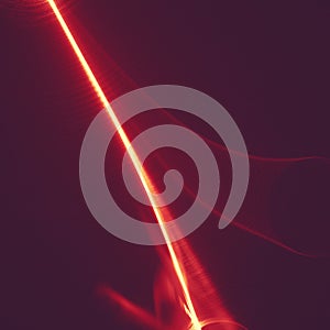 Glowing red curved lines over dark Abstract Background space universe. Illustration