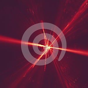 Glowing red curved lines over dark Abstract Background space universe. Illustration