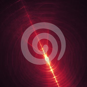 Glowing red curved lines over dark Abstract Background space universe. Illustration
