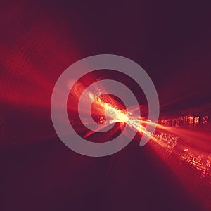 Glowing red curved lines over dark Abstract Background space universe. Illustration