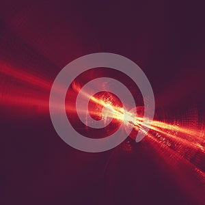 Glowing red curved lines over dark Abstract Background space universe. Illustration