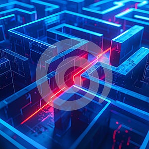 Solving a Glowing Digital Labyrinth