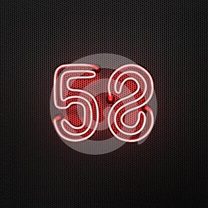 Glowing red neon number 58 celebration