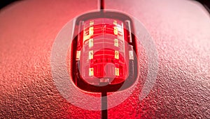 Glowing Red Optical Computer Mouse Sensor Macro