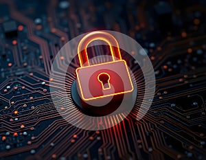 Cybersecurity Future AI Padlock Shielding Digital Network Secure Server Artificial Intelligence