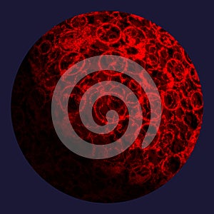 Glowing red vulcanian planet photo