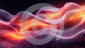 Glowing Red and White Particle Whirlpools. Generative AI photo