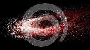 Glowing Red and White Particle Whirlpools. Generative AI photo