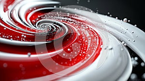 Glowing Red and White Particle Whirlpools. Generative AI photo