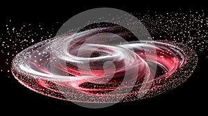 Glowing Red and White Particle Whirlpools. Generative AI photo