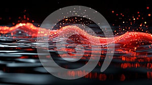 Glowing Red and White Particle Whirlpools. Generative AI photo