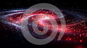 Glowing Red and White Particle Whirlpools. Generative AI photo