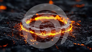 Glowing Ring of Fire in Molten Rock