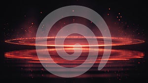 Glowing ring generating digital particles and energy reflection