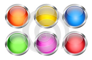 Glowing Round Web Buttons