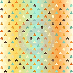 Glowing shamrock pattern. Seamless vector background