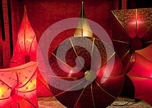 Glowing silk lamps