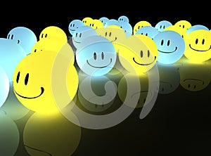 Glowing smileys