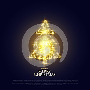 Glowing sparkles christmas tree premium design