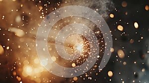 Glowing Sparks Exploding From Metal Rod