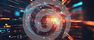 A glowing sphere of light with a bright orange center