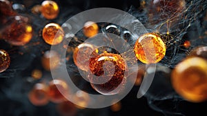 glowing spheres cosmic network energy