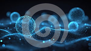 glowing spheres digital network flow