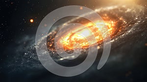 Glowing Spiral Galaxy in Deep Space