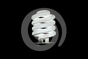 Glowing spiral light bulb