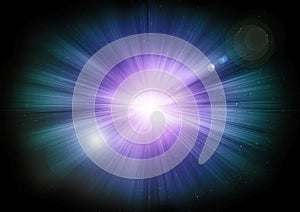 Glowing stargate in deep space. Luminous light spots.